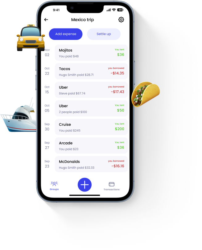 Add expenses to a group